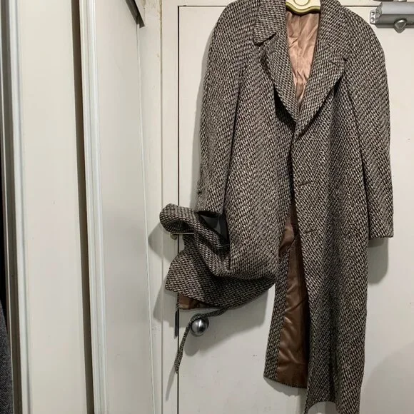 VINTAGE HARRY ROSEN DOUBLE BREAST TWEED TRENCH COATS SIZE M - Picture 2 of 16